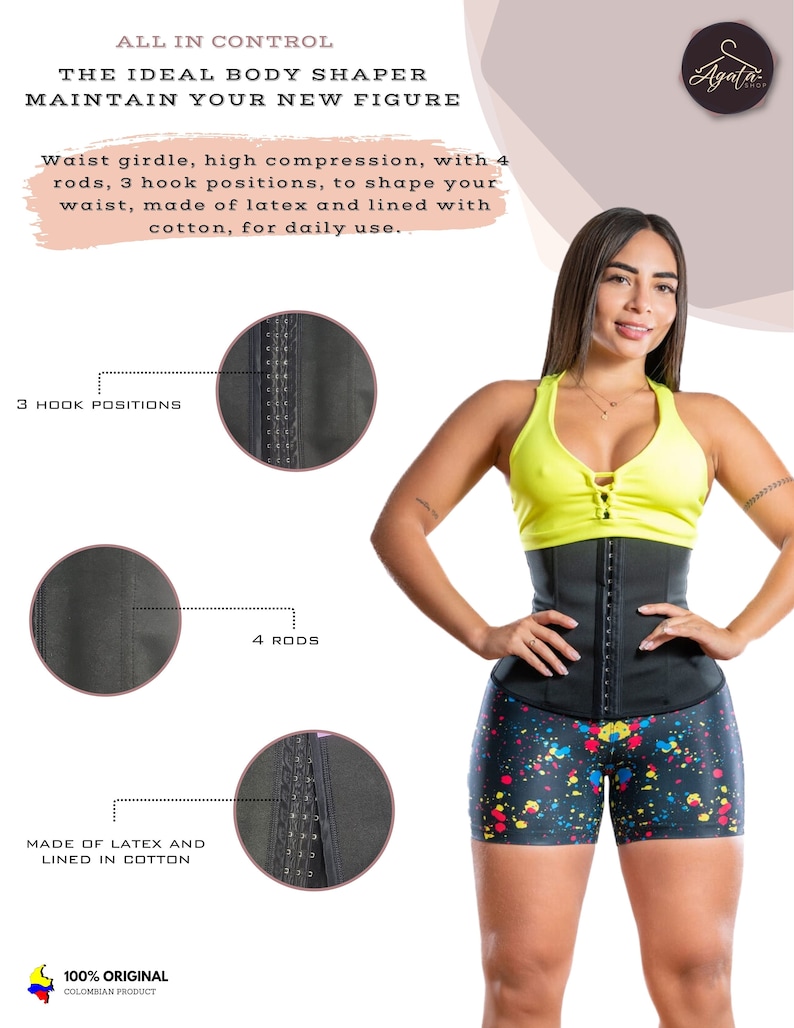 Ref 1101 Latex Corset Waist Trainer for Women, Colombian Waist Trainer, Latex Sport Waist