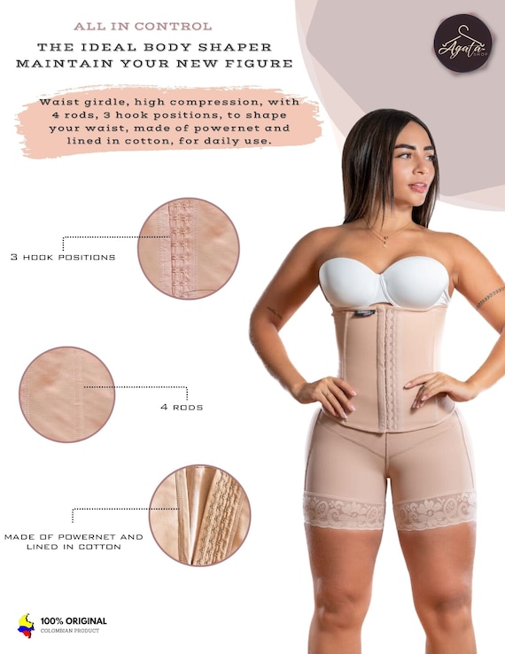 Buy Ref 1003 Corset Shape wear Waist Trainer High Compression Perfect for Postpartum 4 Rods 3 Hook Positions Made in Colombia Daily Use. Online in India Etsy