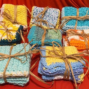 Reusable Cotton Dishcloths Set of 2 – Handmade Kitchen Wash Cloths