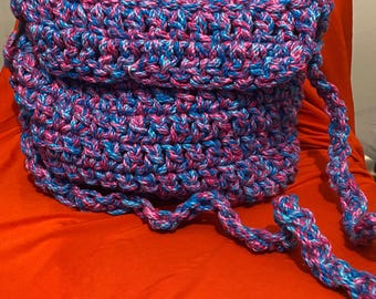 Handmade Crochet Crossbody Bag – Funky Bright Rainbow Colors