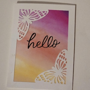 papillon aquarelle | Carte de voeux colorée | Carte de voeux positive | Carte de voeux pour les proches | Carte vierge | Carte de voeux 5 x 7