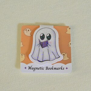 Hauntingly Cute Ghost Bookmark | Halloween Magnetic Bookmark | Sparkly Bookmark | Bookish Gift