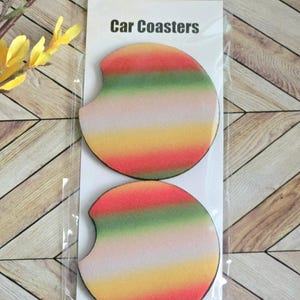 Sottobicchiere per auto con sfumatura di agrumi - Inserto portabicchieri sfumato / Accessorio per auto primaverile ed estivo / Sottobicchiere assorbente per auto, regalo per lei