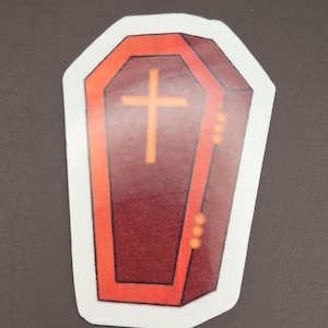 Coffin Halloween Sticker | Spooky Decor | Halloween Sticker | Gothic Sticker for Halloween