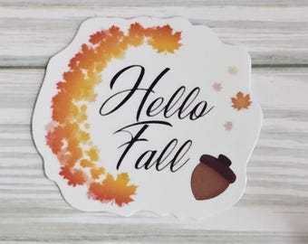 Hallo Herbst Aufkleber | Herbst-Themen-Aufkleber | Bunte und niedliche Aufkleber | Notebook Aufkleber | Herbstliches Briefpapier