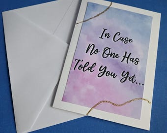 Affirmation Greeting Card: Watercolor Design, Encouragement Card
