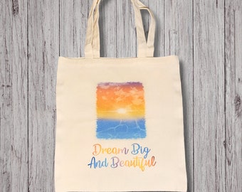 Sunset Canvas Tote Bag: Dream Big Design