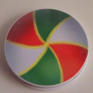 Christmas Candy Ceramic Coaster | Colorful Ceramic Coaster | Christmas Home Decor | Holiday Kitchen Accessories