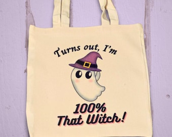 That Witch Tote Bag | Ghost Tote Bag | Cute Totes | Halloween Tote Bag | Spooky Cute Decor
