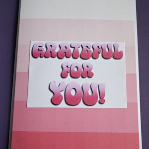 Dankbaar voor jou-wenskaart | Roze wenskaart | Wenskaart met positieve bevestiging | Bemoedigende wenskaart | Dankbaarheidskaart