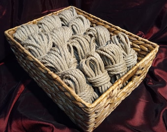 6mm Hemp Rope in 30ft, 15ft or kits for Shibari, Rope Bondage, Kinbaku, Restraints, Decorative Knots, BDSM, Kink, Control