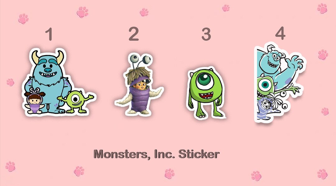 Monsters Inc Stickers Vinyl Sticker for Laptop Scrapbook - Etsy