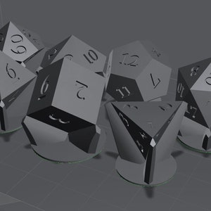 Full D&D Master Dice Set 3d Model [Customizable] (Pre-Supported)