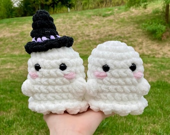 Chubby Ghost Crochet Pattern: Low-Sew Halloween Amigurumi (PDF Pattern)