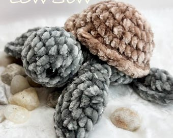 Crochet Mini Turtle Pattern | Low-Sew Tiny Turtle Plush | Amigurumi PDF