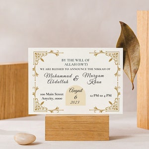 Wedding Muslim Invitation- Muslim, Muslim Marriage, Nikkah Wedding