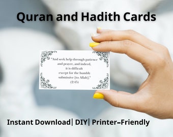 Quran & Hadith Quotes: Islamic Inspiration Cards (Digital Download)