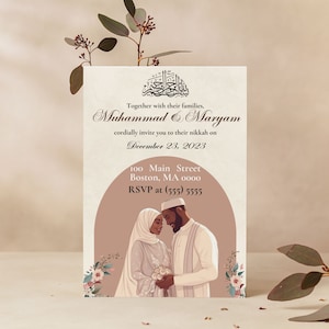 Muslim Wedding Invitation, Nikkah Invitation,
