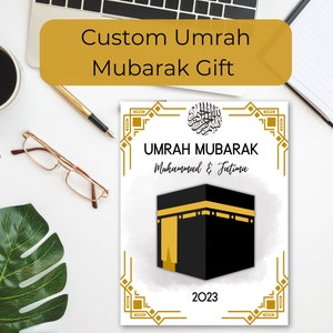 Decoración de Umrah Mubarak, imprimible, decoración de Umrah, hecho a medida, regalo hecho a pedido, idea de regalo musulmán, Umrah, Mubarak, regalo, idea