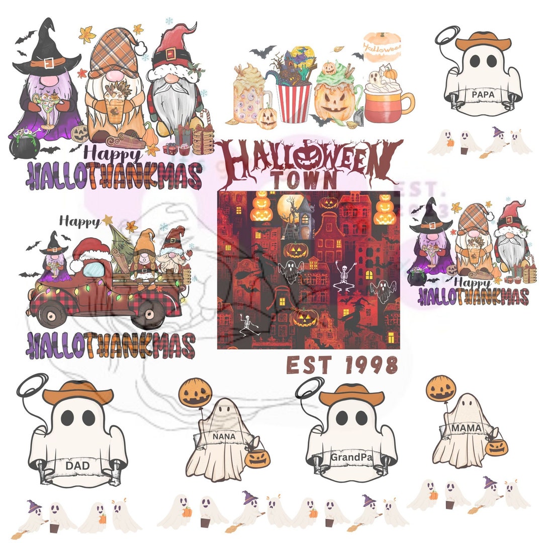 Halloweentown Est 1998 Png Bundle Skeleton Coffee Cups Png Etsy