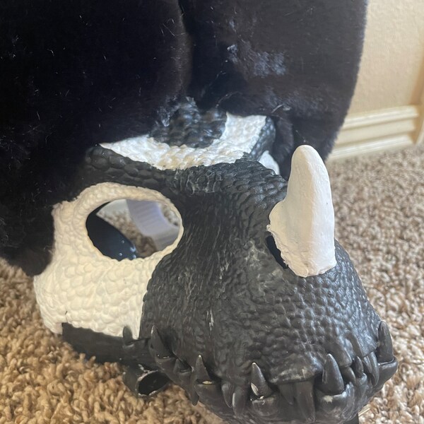 Black and White Dino Mask Premade