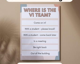 NEW! VI Team Door Sign