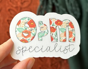 Floral Print O&M Specialist Sticker