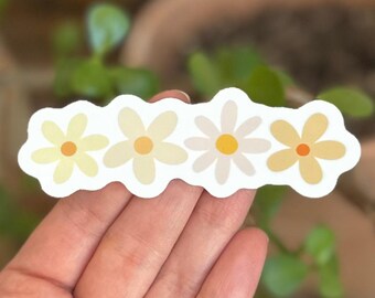 Flower Sticker, Neutral Daisies
