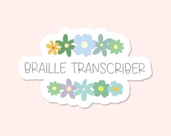 NEW! Floral Braille Transcriber Sticker