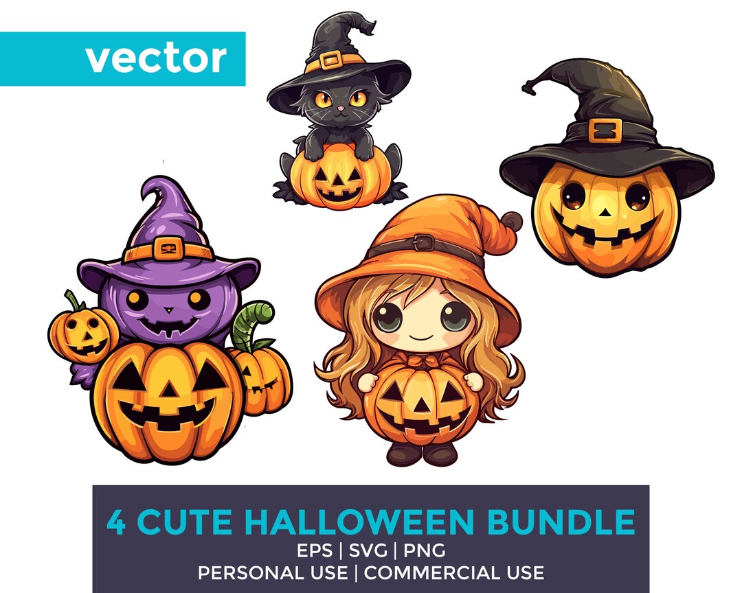 Cute Halloween Svg Bundle Pumpkin Svg Cute Spooky Svg Spooky Collage
