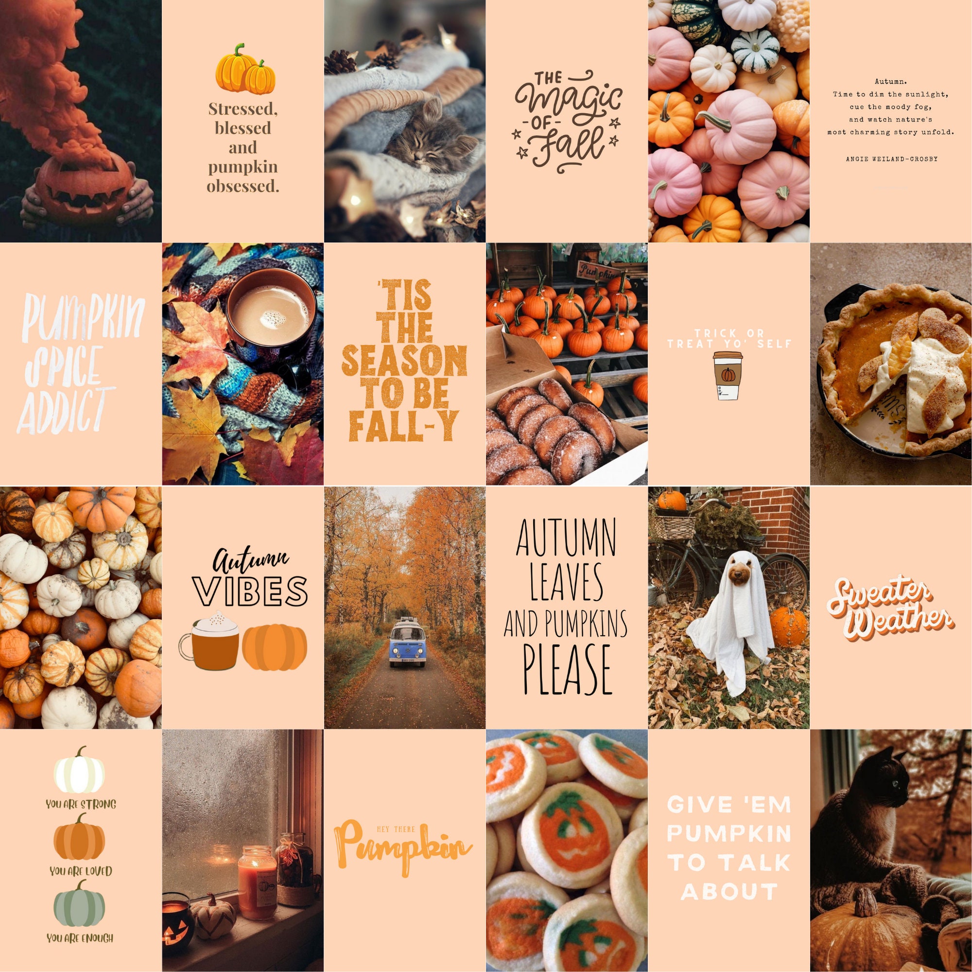 100PCS Halloween Fall Collage Kit Halloween Photo Collage Fall Breeze ...