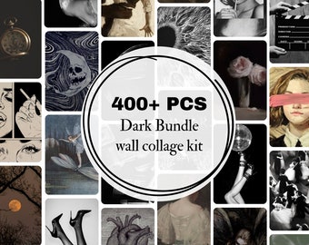 400+ Dark Ultimate Bundle Wall Collage Kit, Lana, Black and White Art Wall Decor, Trendy Aesthetic Black Photo Collage, (DIGITAL DOWNLOAD)