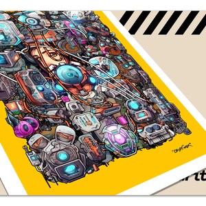 Cyberpunk Anime Girl Art Poster Print for Anime Hacker Gift