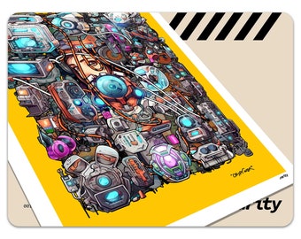 Cyberpunk Anime Girl Art Poster Print für Anime Hacker Geschenk