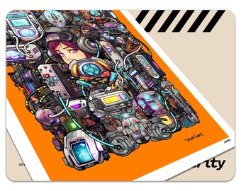 Cyberpunk Anime Girl Art Poster Print für Anime Hacker Geschenk