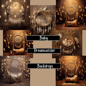 Newborn Baby Boy Girl Dreamcatcher Digital Backdrop Background for Photoshoot Photo Editing Photoshop Studio Art Photography