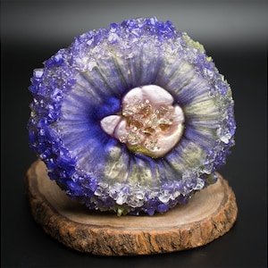 Lavender Burst Small Crystal Edge Vanity Tray | Luxury Jewelry Tray | Candle Tray | Perfume Tray | Crystal Display Tray