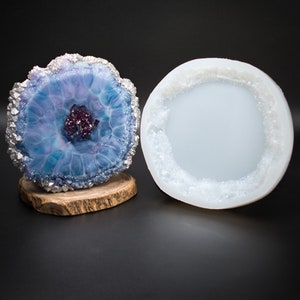 6.25 inch Crystal Edge Silicone Mold C | Larimar Effect Druzy Sparkle Edge Crystal Mold | Crystal Tray Coaster Mold | Ships From the US