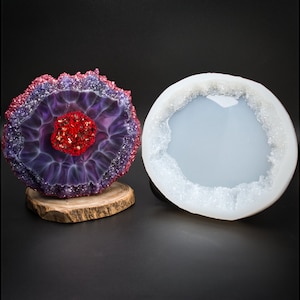 7 inch Crystal Edge Silicone Mold B | Larimar Effect Druzy Sparkle Edge Crystal Mold | Crystal Edge Tray Coaster Mold | Ships From the US