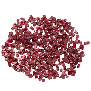 Ruby Red Reflective Fire Glass for Arts and Crafts | Geode Resin Art Glass | 8 ounces