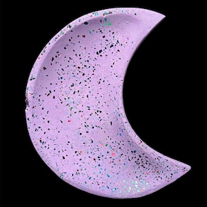 Lila Eco Harz Halbmond Schmuckschale