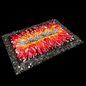 Strawberry Bloom Crystal Edge Vanity Tray | Luxury Jewelry Tray | Candle Tray | Perfume Tray | Crystal Display Tray