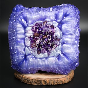 Violet Sparkle Crystal Edge Vanity Tray | Luxury Jewelry Tray | Candle Tray | Perfume Tray | Crystal Display Tray