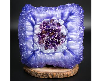 Violet Sparkle Crystal Edge Vanity Tray | Luxury Jewelry Tray | Candle Tray | Perfume Tray | Crystal Display Tray