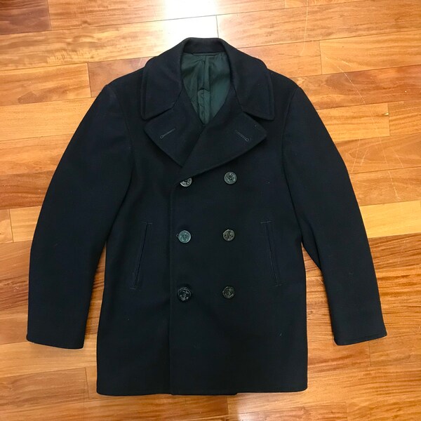 Navy Pea Coat - Etsy