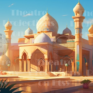Arabian Palace Daytime Digital Backdrop used for theatre projections.