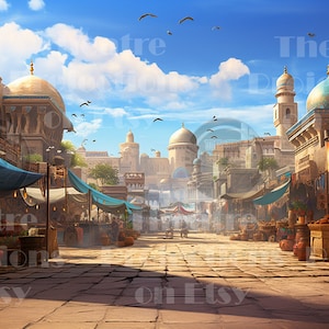 Arabian Marketplace Digital Backdrop for theatre projections.