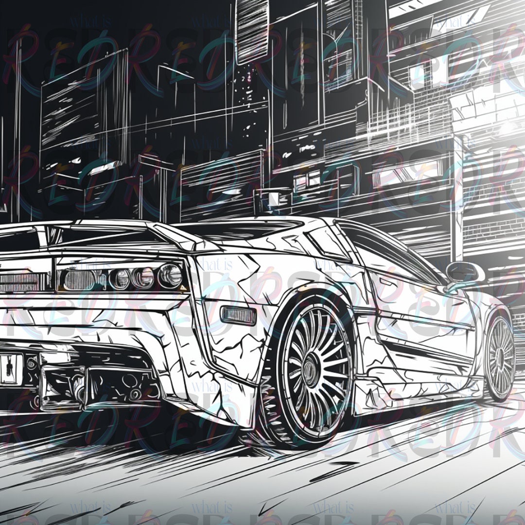73 Sexy Super Cars JDM Coloring Pages - Etsy