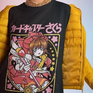 Camiseta Fairy Kei, Diseño retro 90's, Camisa Chica Anime, Anime Estético, Moda Kawaii