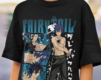 Fairy Tail Anime T-shirt: Natsu, Gray, Gajeel & Guild - Etsy